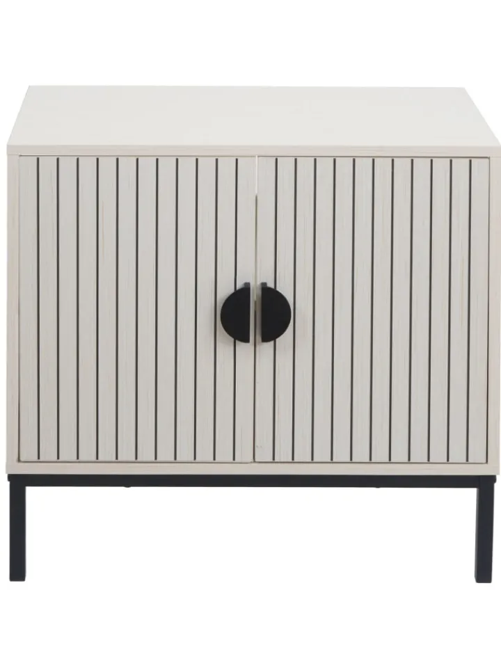 MCW Badezimmermöbel<Waschbeckenunterschrank O42 mit 2 Türen, Holzoptik beige