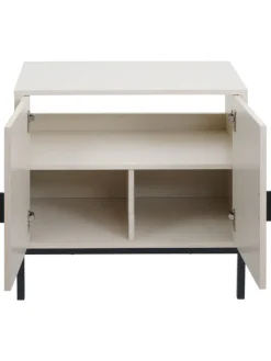 MCW Badezimmermöbel<Waschbeckenunterschrank O42 mit 2 Türen, Holzoptik beige