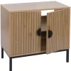 MCW Badmöbel|Badezimmermöbel<Waschbeckenunterschrank O42 mit 2 Türen, Holzoptik natur