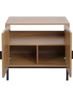 MCW Badmöbel|Badezimmermöbel<Waschbeckenunterschrank O42 mit 2 Türen, Holzoptik natur
