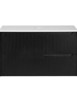 Beliani Badezimmermöbel|Badmöbel<Waschbeckenunterschrank QUINTELA in Schwarz/Weiß - (W) 80 x (H) 48 x (L) 52 cm