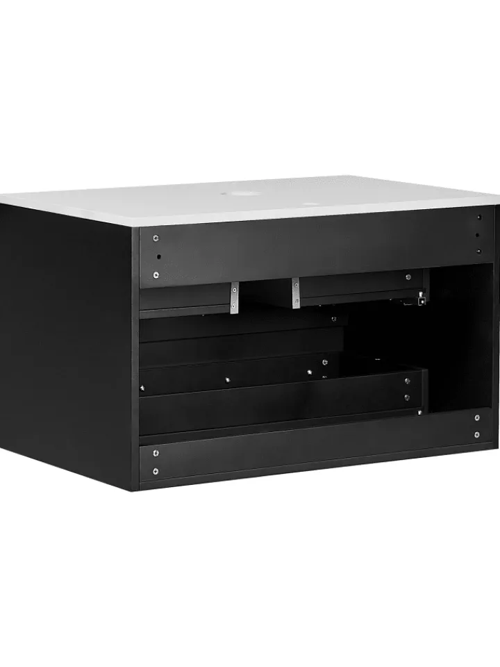 Beliani Badezimmermöbel|Badmöbel<Waschbeckenunterschrank QUINTELA in Schwarz/Weiß - (W) 80 x (H) 48 x (L) 52 cm