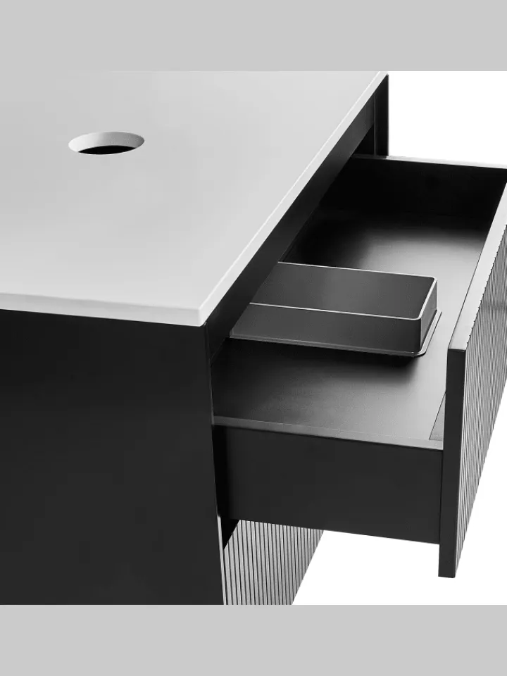 Beliani Badezimmermöbel|Badmöbel<Waschbeckenunterschrank QUINTELA in Schwarz/Weiß - (W) 80 x (H) 48 x (L) 52 cm