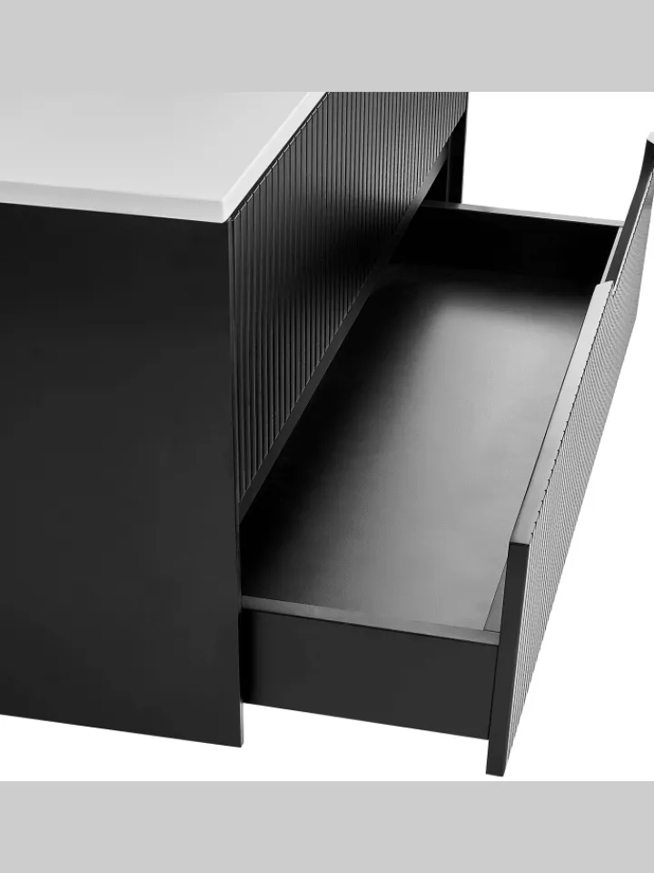 Beliani Badezimmermöbel|Badmöbel<Waschbeckenunterschrank QUINTELA in Schwarz/Weiß - (W) 80 x (H) 48 x (L) 52 cm