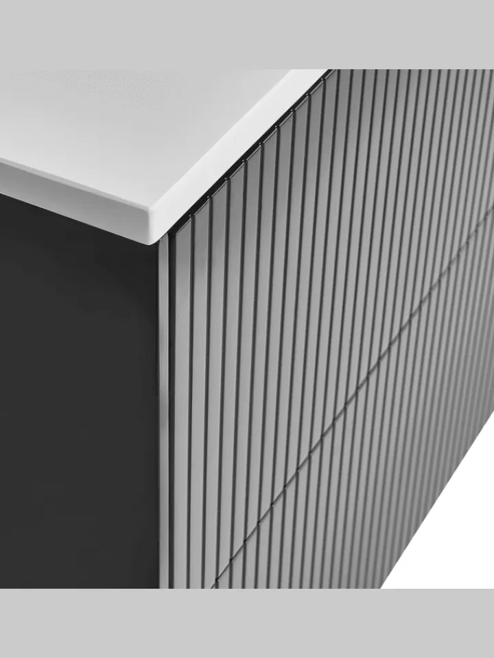 Beliani Badezimmermöbel|Badmöbel<Waschbeckenunterschrank QUINTELA in Schwarz/Weiß - (W) 80 x (H) 48 x (L) 52 cm