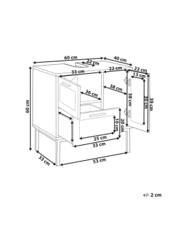 Beliani Badezimmermöbel<Waschbeckenunterschrank ROSELL in /Braun - (W) 60 x (H) 60 x (L) 40 cm