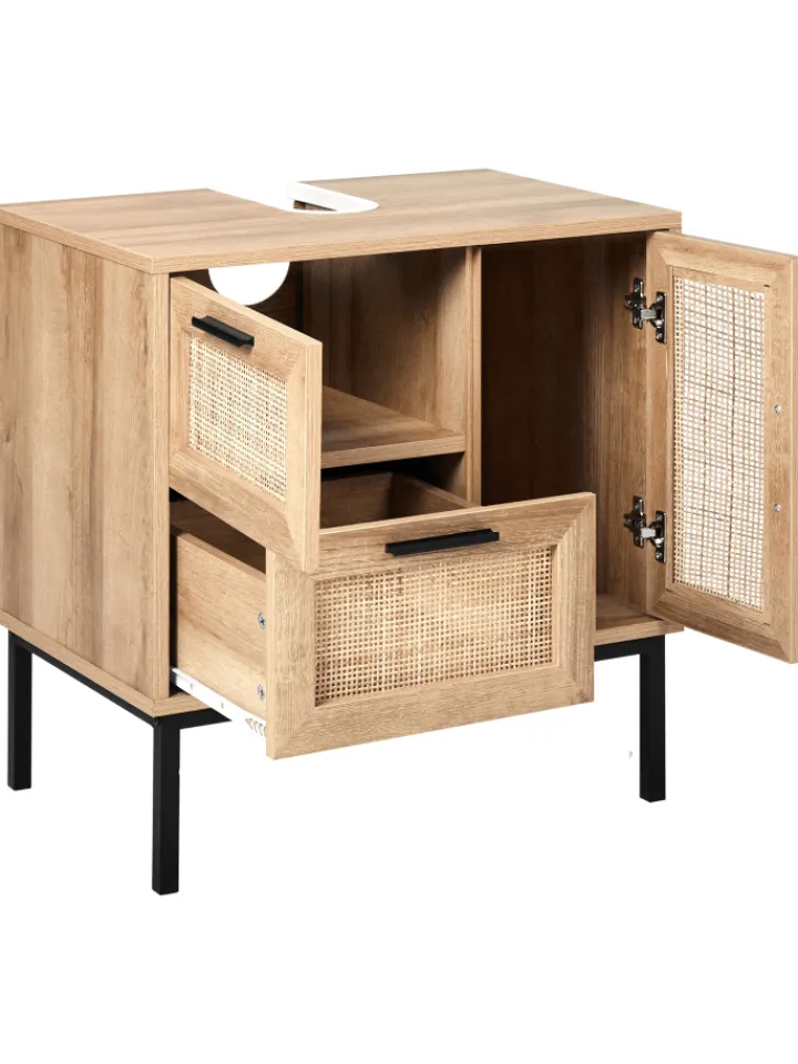 Beliani Badezimmermöbel<Waschbeckenunterschrank ROSELL in /Braun - (W) 60 x (H) 60 x (L) 40 cm