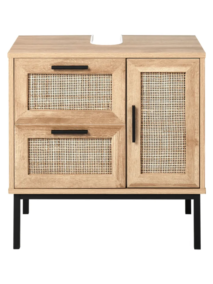 Beliani Badezimmermöbel<Waschbeckenunterschrank ROSELL in /Braun - (W) 60 x (H) 60 x (L) 40 cm