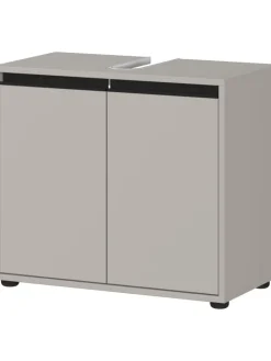 KADIMA DESIGN Badezimmermöbel<Waschbeckenunterschrank Soft-Close, 2 Türen, Made in Germany in Steingrau