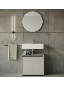 KADIMA DESIGN Badezimmermöbel<Waschbeckenunterschrank Soft-Close, 2 Türen, Made in Germany in Steingrau