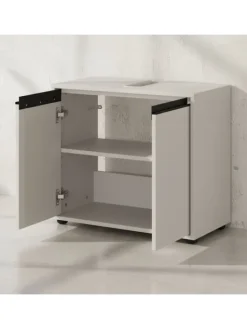 KADIMA DESIGN Badezimmermöbel<Waschbeckenunterschrank Soft-Close, 2 Türen, Made in Germany in Steingrau