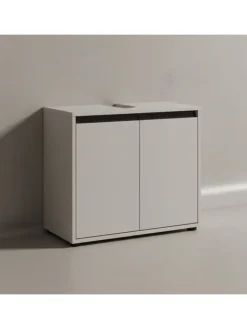 KADIMA DESIGN Badezimmermöbel<Waschbeckenunterschrank Soft-Close, 2 Türen, Made in Germany in Steingrau