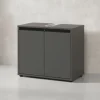 KADIMA DESIGN Badezimmermöbel<Waschbeckenunterschrank Soft-Close, 2 Türen, Made in Germany in Graphit