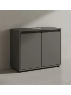 KADIMA DESIGN Badezimmermöbel<Waschbeckenunterschrank Soft-Close, 2 Türen, Made in Germany in Graphit