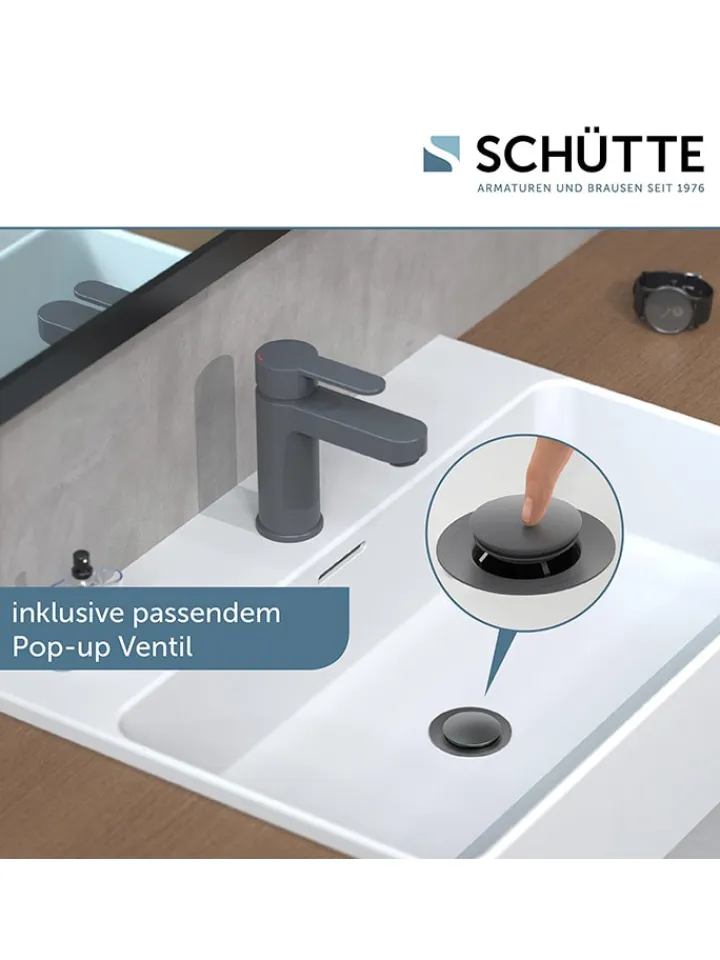 Schütte Badarmaturen<Waschtischarmatur "Elephant" in Anthrazit