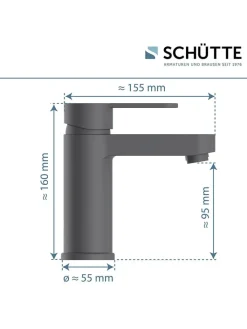 Schütte Badarmaturen<Waschtischarmatur "Elephant" in Anthrazit