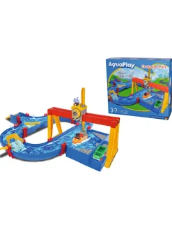 Aquaplay Gartenspielzeug<Wasserbahn "ContainerPort" in Blau - ab 3 Jahren