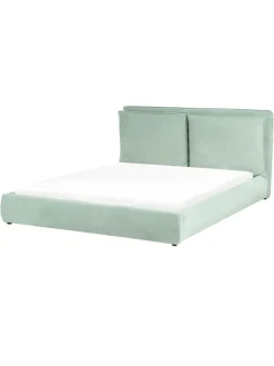 Beliani Betten & Matratzen<Wasserbett BAJONNA in Grün/Schwarz - (W) 180 x (H) 94 x (L) 235 cm