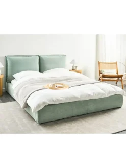 Beliani Betten & Matratzen<Wasserbett BAJONNA in Grün/Schwarz - (W) 180 x (H) 94 x (L) 235 cm