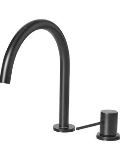 Beliani Badarmaturen<Wasserhähne COLICO in Schwarz - (W) 4 x (H) 24 x (L) 21 cm