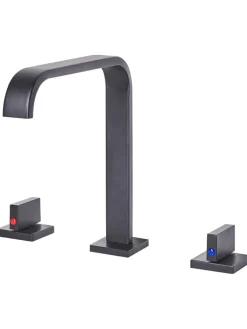 Beliani Badarmaturen<Wasserhähne KAGERA in Schwarz - (W) 5 x (H) 23 x (L) 21 cm
