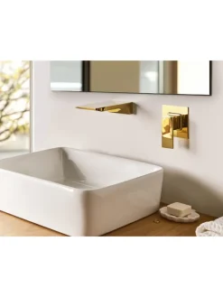 Beliani Badarmaturen<Wasserhähne KARUAY in Gold - (W) 10 x (H) 10 x (L) 18 cm