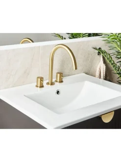 Beliani Badarmaturen<Wasserhähne PILCOMAYO in Gold - (W) 4 x (H) 24 x (L) 21 cm