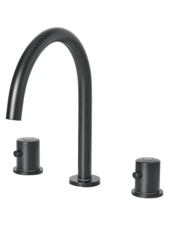 Beliani Badarmaturen<Wasserhähne PILCOMAYO in Schwarz - (W) 4 x (H) 24 x (L) 21 cm