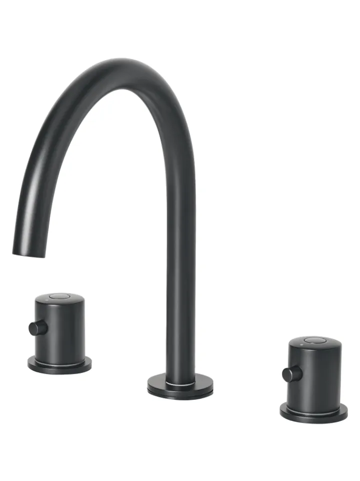 Beliani Badarmaturen<Wasserhähne PILCOMAYO in Schwarz - (W) 4 x (H) 24 x (L) 21 cm