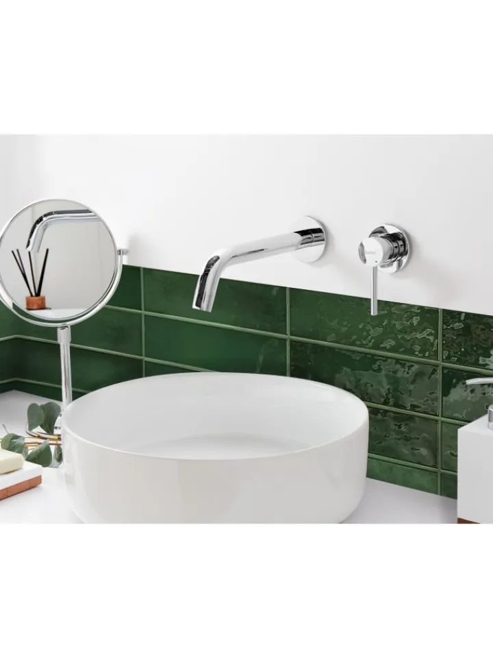 Beliani Badarmaturen<Wasserhähne TRAFUL in Silber - (W) 33 x (H) 10 x (L) 20 cm