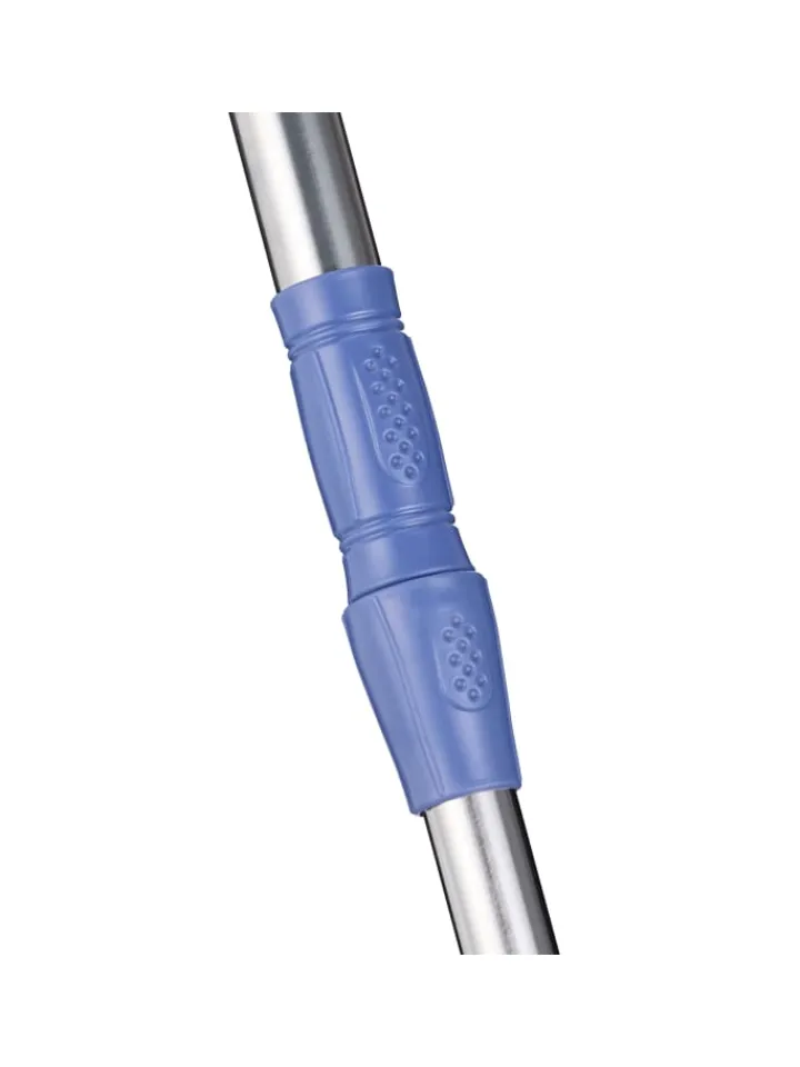 relaxdays Putz- & Waschutensilien<Wasserschieber in Silber/ Blau - (B)52 x (H)84–135 cm