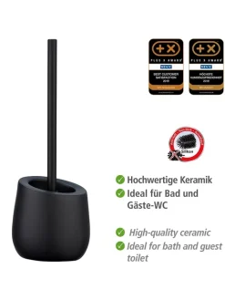 Wenko Badaccessoires<WC-Garnitur "Badi" in Schwarz - (H)38 cm
