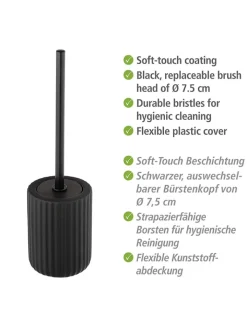 Wenko Badaccessoires<WC-Garnitur "Belluno" in Schwarz - (H)42 cm