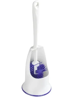 Wenko Badaccessoires<WC-Garnitur in Weiß/ Blau - (H)42 x Ø 13,5 cm