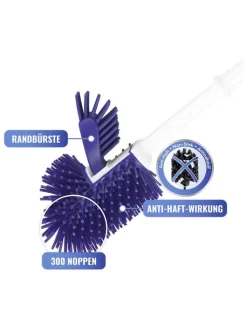 Wenko Badaccessoires<WC-Garnitur in Weiß/ Blau - (H)42 x Ø 13,5 cm