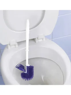 Wenko Badaccessoires<WC-Garnitur in Weiß/ Blau - (H)42 x Ø 13,5 cm