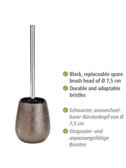 Wenko Badaccessoires<WC-Garnitur "Marrakesh" in Hellbraun/ Gold - (H)41 cm