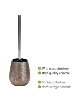 Wenko Badaccessoires<WC-Garnitur "Marrakesh" in Hellbraun/ Gold - (H)41 cm