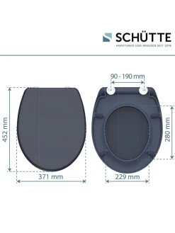 Schütte Badaccessoires<WC-Sitz mit Absenkautomatik in Anthrazit
