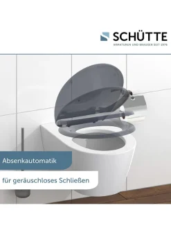 Schütte Badaccessoires<WC-Sitz mit Absenkautomatik in Anthrazit