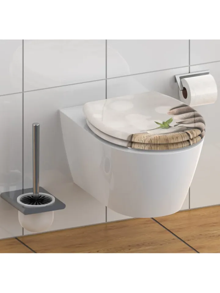 Schütte Badaccessoires<WC-Sitz mit Absenkautomatik "Stone pyramid" in Beige