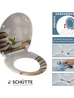 Schütte Badaccessoires<WC-Sitz mit Absenkautomatik "Stone pyramid" in Beige