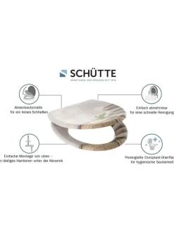 Schütte Badaccessoires<WC-Sitz mit Absenkautomatik "Stone pyramid" in Beige
