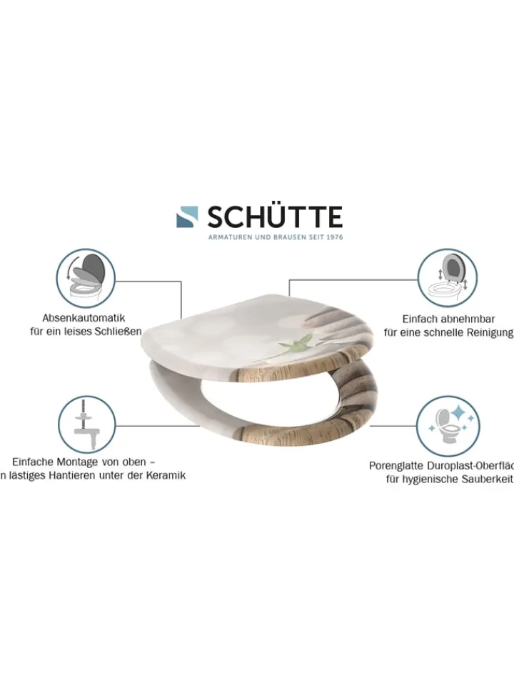 Schütte Badaccessoires<WC-Sitz mit Absenkautomatik "Stone pyramid" in Beige