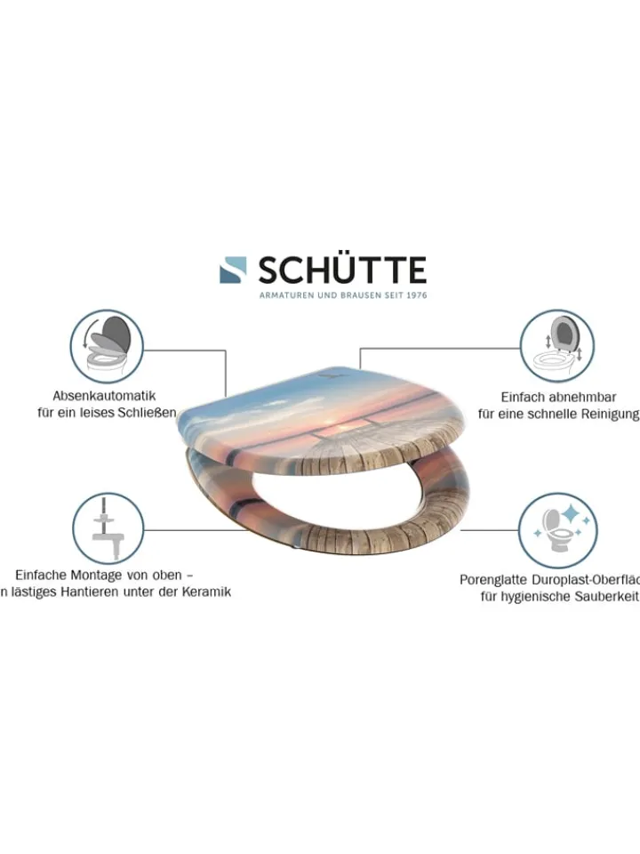 Schütte Badaccessoires<WC-Sitz mit Absenkautomatik "Sunset sky" in Bunt