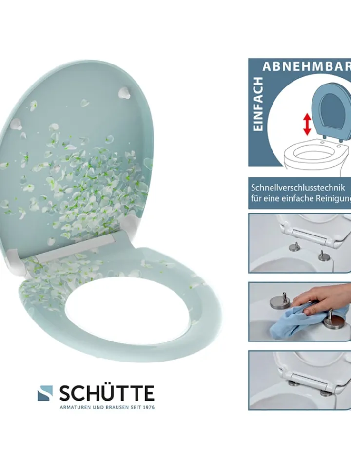 Schütte Badaccessoires<WC-Sitz mit Absenkautomatik "Flower in the wind" in Türkis