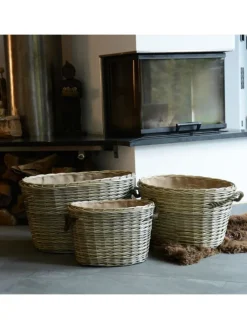UNUS Hunde<Weidekorb gefüttert mit Seilgriffen in Grau