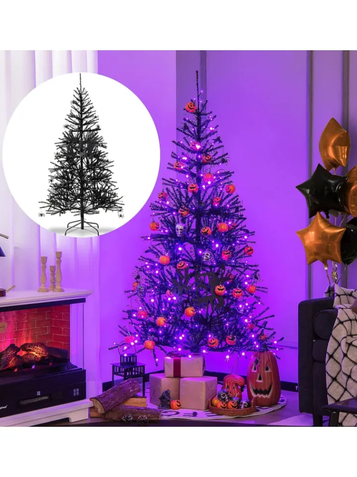 COSTWAY Künstliche Weihnachtsbäume<Weihnachtsbaum Halloween LED in Schwarz