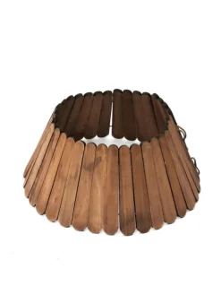 MARELIDA Künstliche Weihnachtsbäume<Weihnachtsbaumrock aus Holz Abdeckung für Baumständer D: 57cm in braun