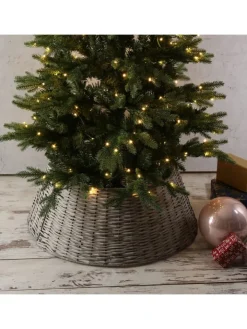 MARELIDA Künstliche Weihnachtsbäume<Weihnachtsbaumrock aus Weide Abdeckung für Baumständer D: 57cm in grau
